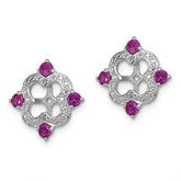 Sophia Jewelers Sterling Silver Rhodolite Garnet & Diamond Earring Jackets